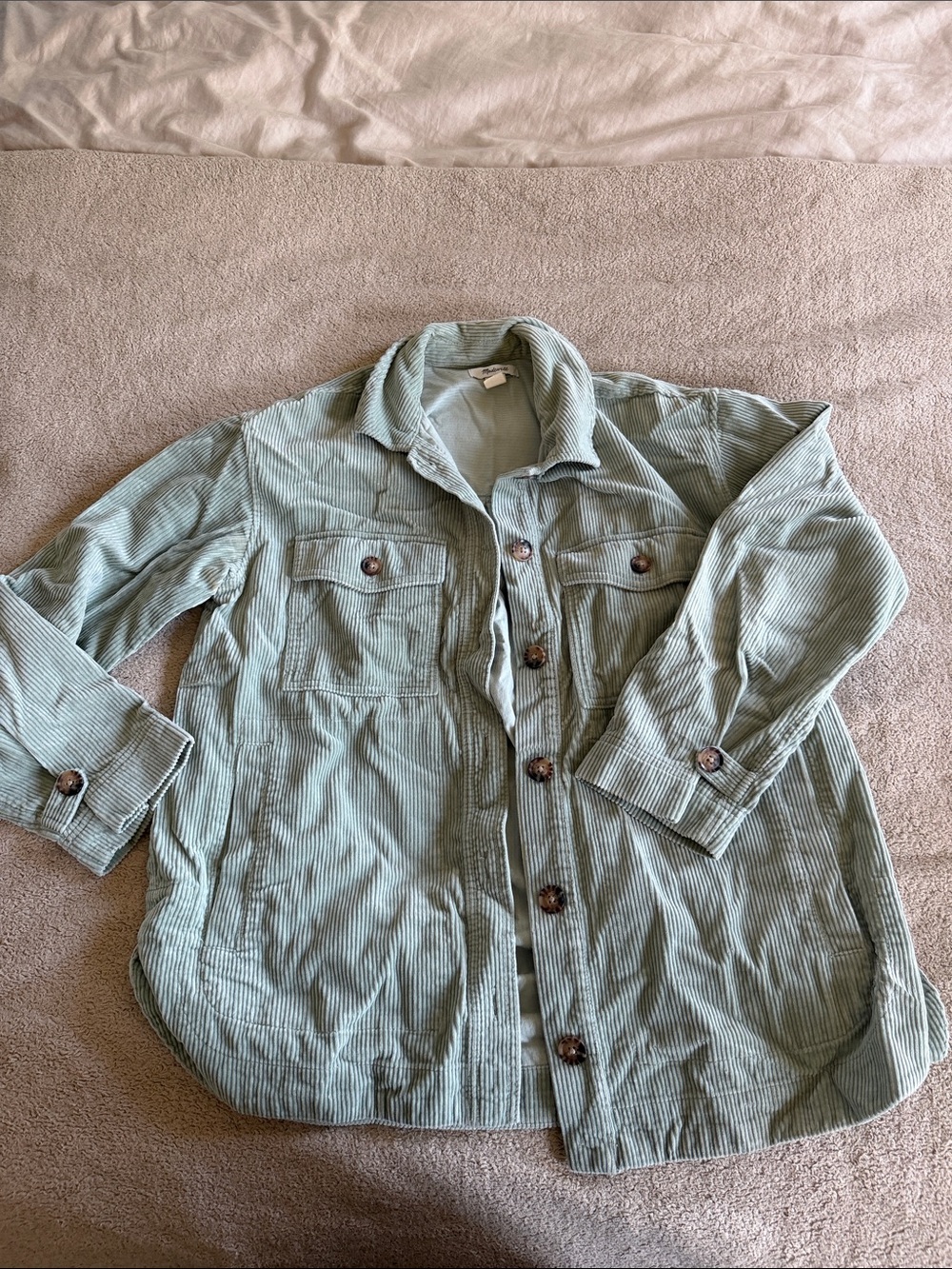 Madewell Light Sage Green Corduroy Shacket - Picture 6 of 6
